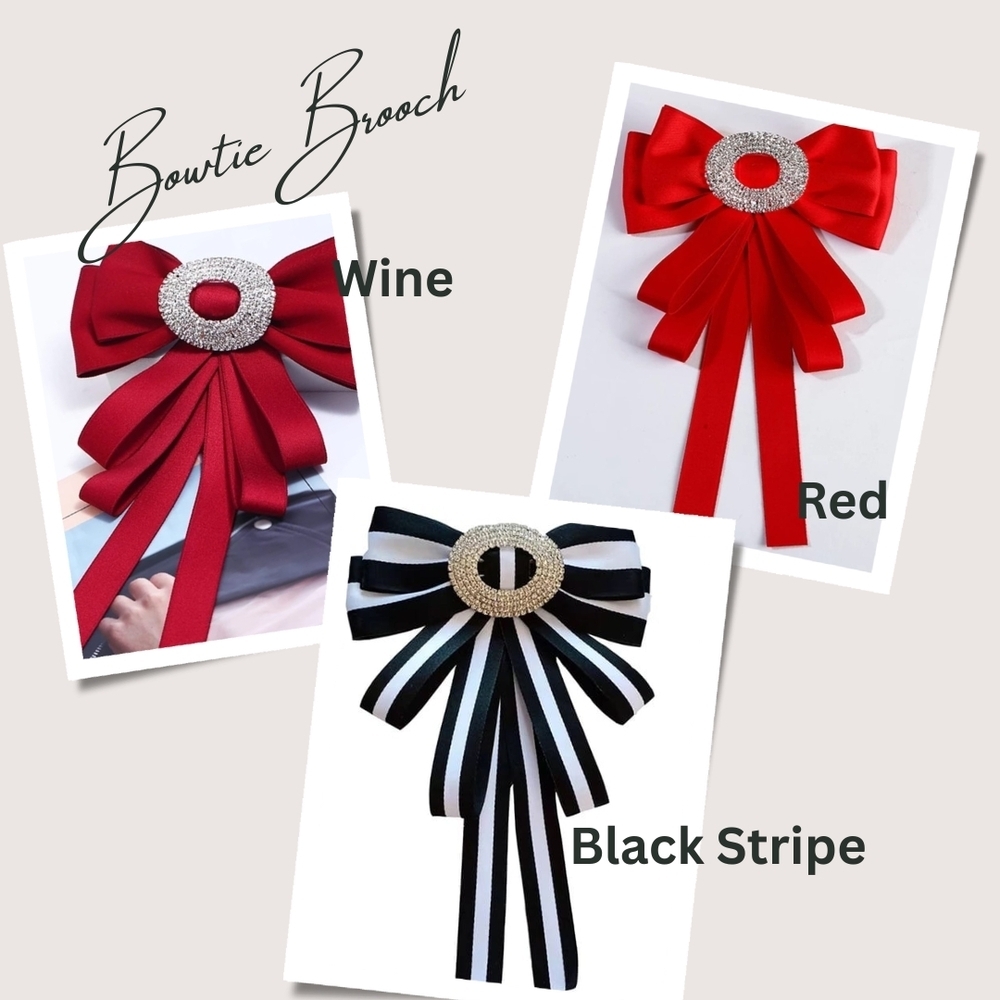 Elegant Bowtie Brooch Set - 3pcs Set - Picture 9 of 12